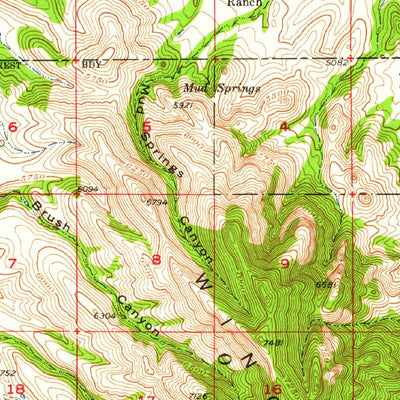 United States Geological Survey Winchester Mountains, AZ (1957, 62500-Scale) digital map