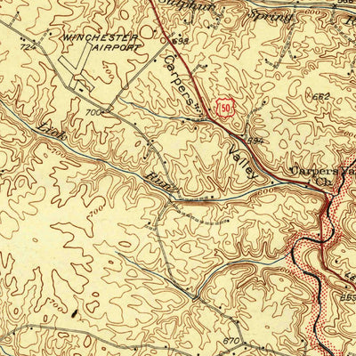 United States Geological Survey Winchester, VA-WV (1942, 62500-Scale) digital map