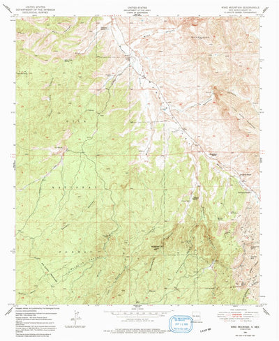 United States Geological Survey Wind Mountain, NM (1950, 24000-Scale) digital map