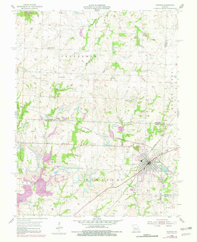 United States Geological Survey Windsor, MO (1955, 24000-Scale) digital map