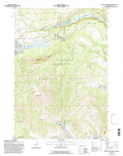United States Geological Survey Windy Mountain, WY (1991, 24000-Scale) digital map