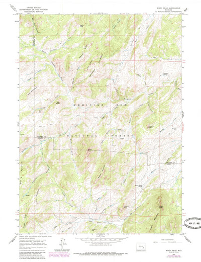 United States Geological Survey Windy Peak, WY (1964, 24000-Scale) digital map