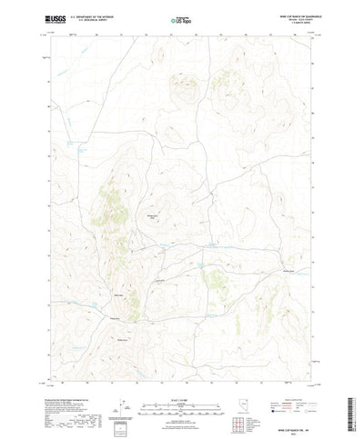 United States Geological Survey Wine Cup Ranch SW, NV (2021, 24000-Scale) digital map