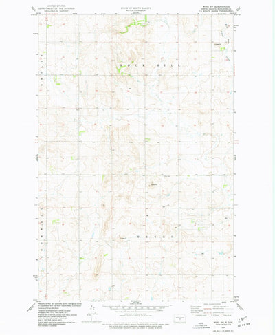 United States Geological Survey Wing SW, ND (1975, 24000-Scale) digital map