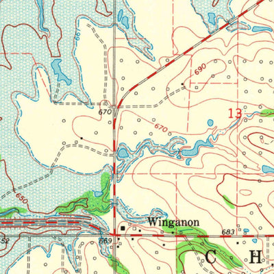 United States Geological Survey Winganon, OK (1970, 24000-Scale) digital map