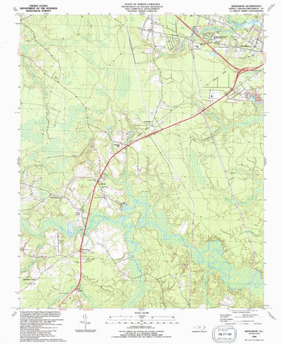 United States Geological Survey Winnabow, NC (1990, 24000-Scale) digital map