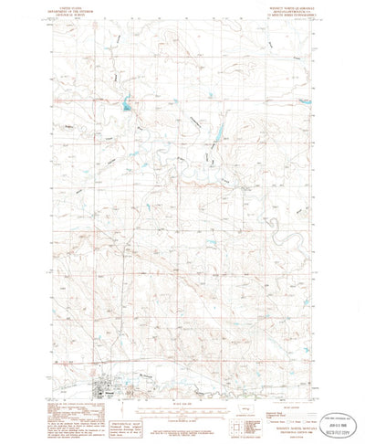 United States Geological Survey Winnett North, MT (1986, 24000-Scale) digital map
