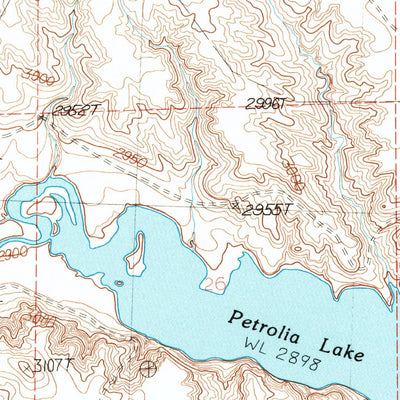 United States Geological Survey Winnett South, MT (1986, 24000-Scale) digital map