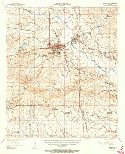 United States Geological Survey Winnfield, LA (1951, 62500-Scale) digital map