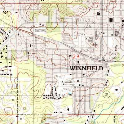 United States Geological Survey Winnfield West, LA (1984, 24000-Scale) digital map
