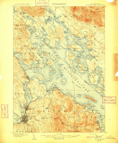 United States Geological Survey Winnipesaukee, NH (1909, 62500-Scale) digital map