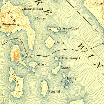 United States Geological Survey Winnipesaukee, NH (1909, 62500-Scale) digital map