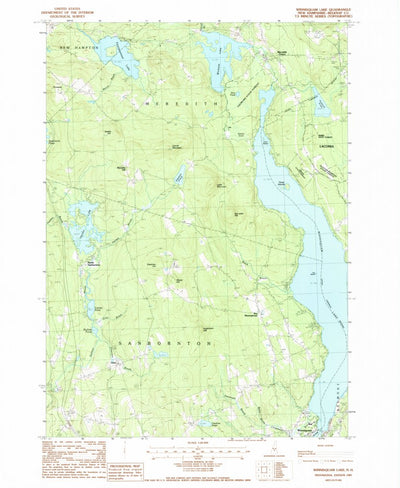United States Geological Survey Winnisquam Lake, NH (1987, 24000-Scale) digital map