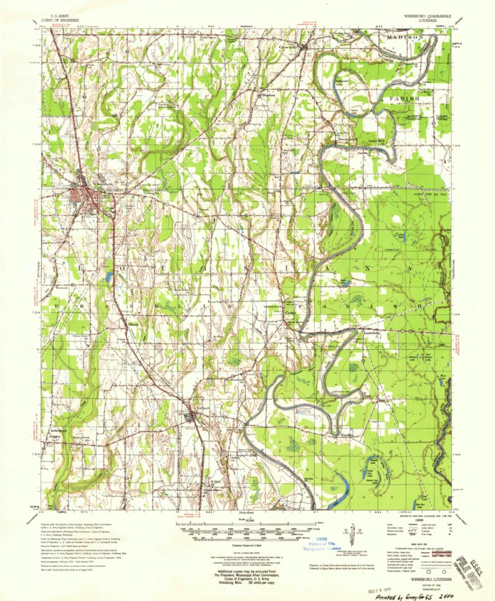 Winnsboro, LA (1958, 62500Scale) Map by United States Geological Survey Avenza Maps