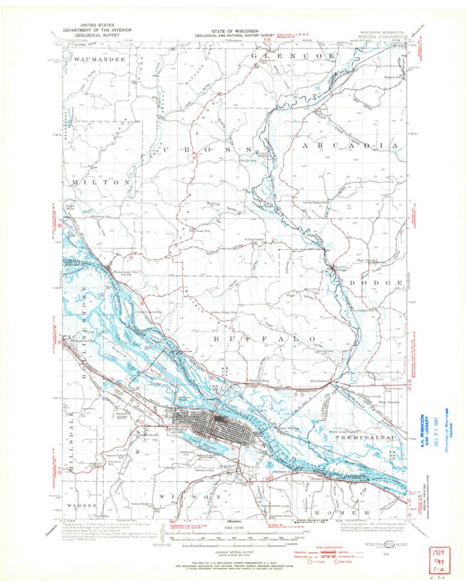 Winona, MN-WI (1934, 62500-Scale) Map by United States Geological