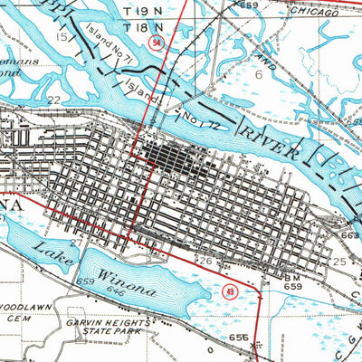 United States Geological Survey Winona, MN-WI (1934, 62500-Scale) digital map
