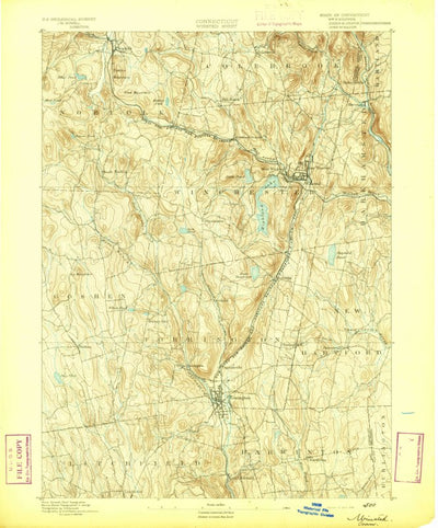United States Geological Survey Winsted, CT (1892, 62500-Scale) digital map