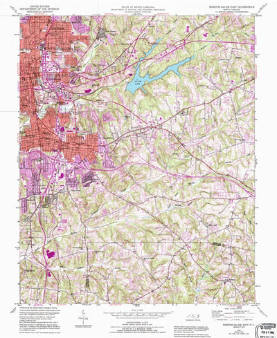 United States Geological Survey Winston-Salem East, NC (1950, 24000-Scale) digital map