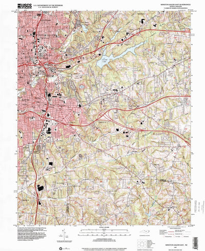 United States Geological Survey Winston-Salem East, NC (1997, 24000-Scale) digital map