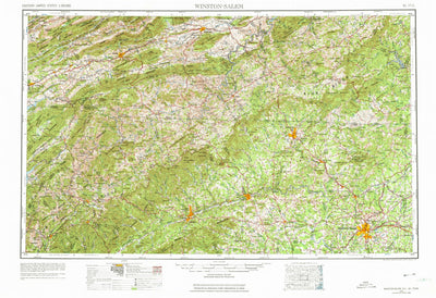 United States Geological Survey Winston-Salem, NC-VA-TN (1953, 250000-Scale) digital map