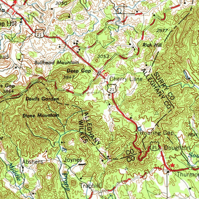 United States Geological Survey Winston-Salem, NC-VA-TN (1953, 250000-Scale) digital map