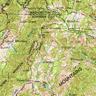 United States Geological Survey Winston-Salem, NC-VA-TN (1953, 250000-Scale) digital map