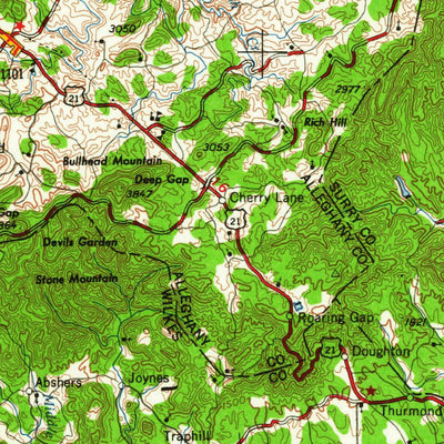 United States Geological Survey Winston-Salem, NC-VA-TN (1962, 250000-Scale) digital map