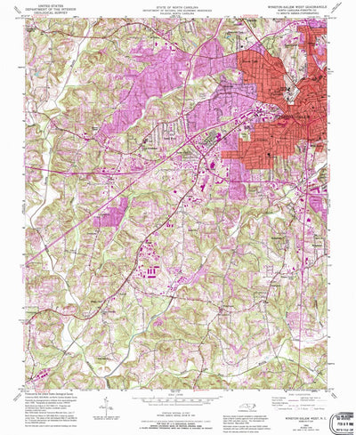 United States Geological Survey Winston-Salem West, NC (1950, 24000-Scale) digital map