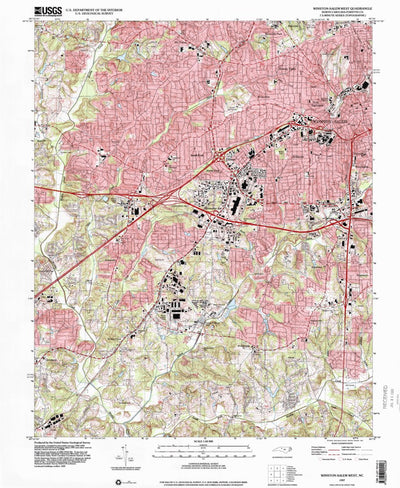 United States Geological Survey Winston-Salem West, NC (1997, 24000-Scale) digital map