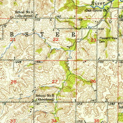 United States Geological Survey Winterset, IA (1952, 62500-Scale) digital map