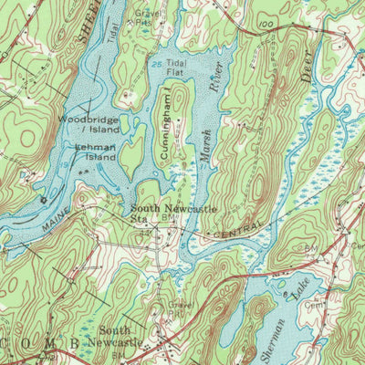 United States Geological Survey Wiscasset, ME (1957, 62500-Scale) digital map
