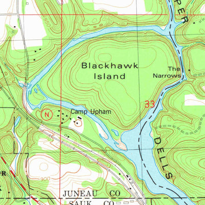 United States Geological Survey Wisconsin Dells North, WI (1975, 24000-Scale) digital map
