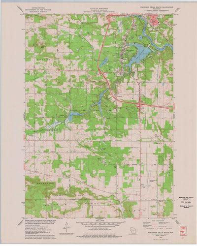 United States Geological Survey Wisconsin Dells South, WI (1975, 24000-Scale) digital map
