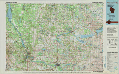 United States Geological Survey Wisconsin Dells, WI (1990, 100000-Scale) digital map