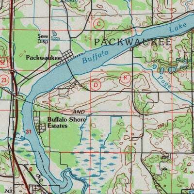 United States Geological Survey Wisconsin Dells, WI (1990, 100000-Scale) digital map