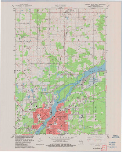 United States Geological Survey Wisconsin Rapids North, WI (1984, 24000-Scale) digital map