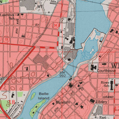 United States Geological Survey Wisconsin Rapids North, WI (1984, 24000-Scale) digital map