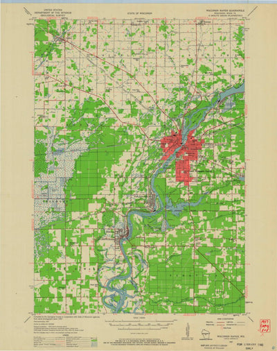 United States Geological Survey Wisconsin Rapids, WI (1957, 48000-Scale) digital map