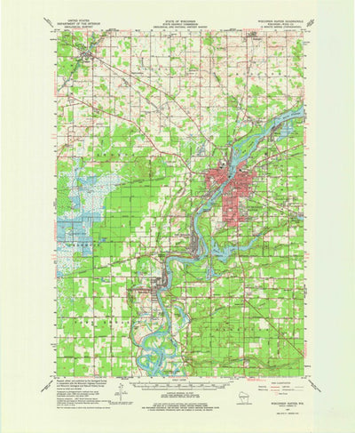United States Geological Survey Wisconsin Rapids, WI (1967, 62500-Scale) digital map