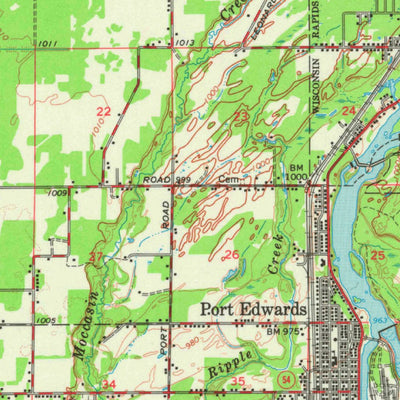 United States Geological Survey Wisconsin Rapids, WI (1967, 62500-Scale) digital map