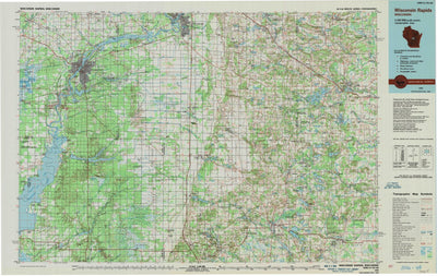 United States Geological Survey Wisconsin Rapids, WI (1985, 100000-Scale) digital map