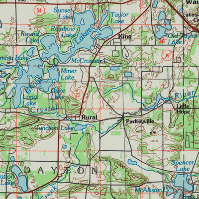 United States Geological Survey Wisconsin Rapids, WI (1985, 100000-Scale) digital map