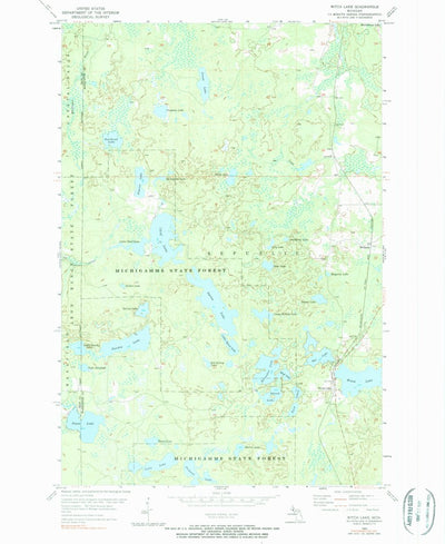 United States Geological Survey Witch Lake, MI (1955, 24000-Scale) digital map