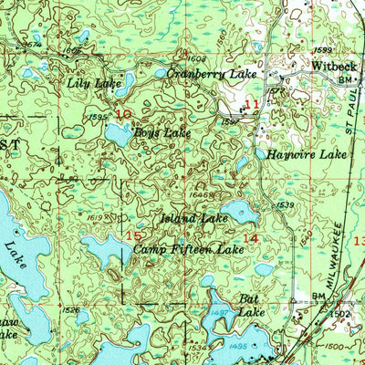 United States Geological Survey Witch Lake, MI (1955, 62500-Scale) digital map