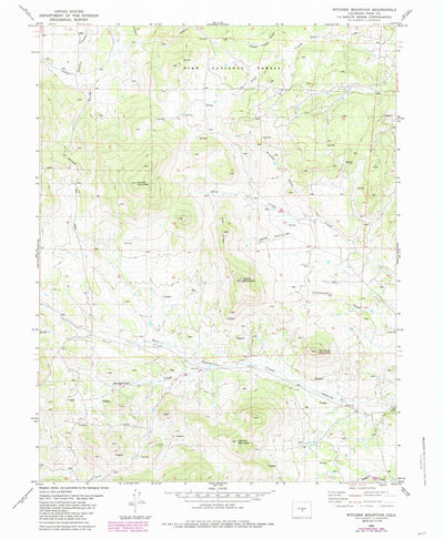 United States Geological Survey Witcher Mountain, CO (1983, 24000-Scale) digital map