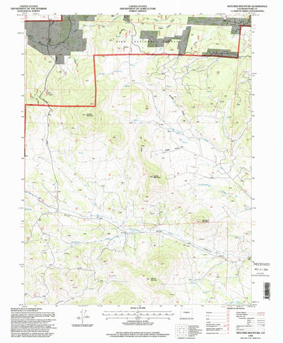 United States Geological Survey Witcher Mountain, CO (1994, 24000-Scale) digital map