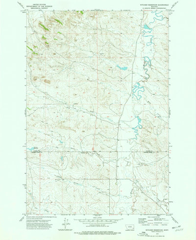 United States Geological Survey Witcher Reservoir, MT (1973, 24000-Scale) digital map
