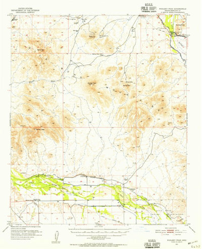 United States Geological Survey Wodsey Peak, AZ (1951, 62500-Scale) digital map