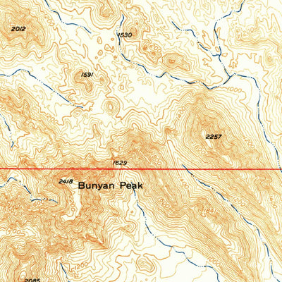 United States Geological Survey Wodsey Peak, AZ (1951, 62500-Scale) digital map