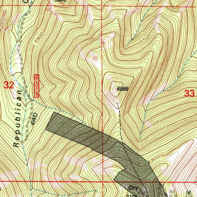 United States Geological Survey Wolf Butte, MT (1995, 24000-Scale) digital map